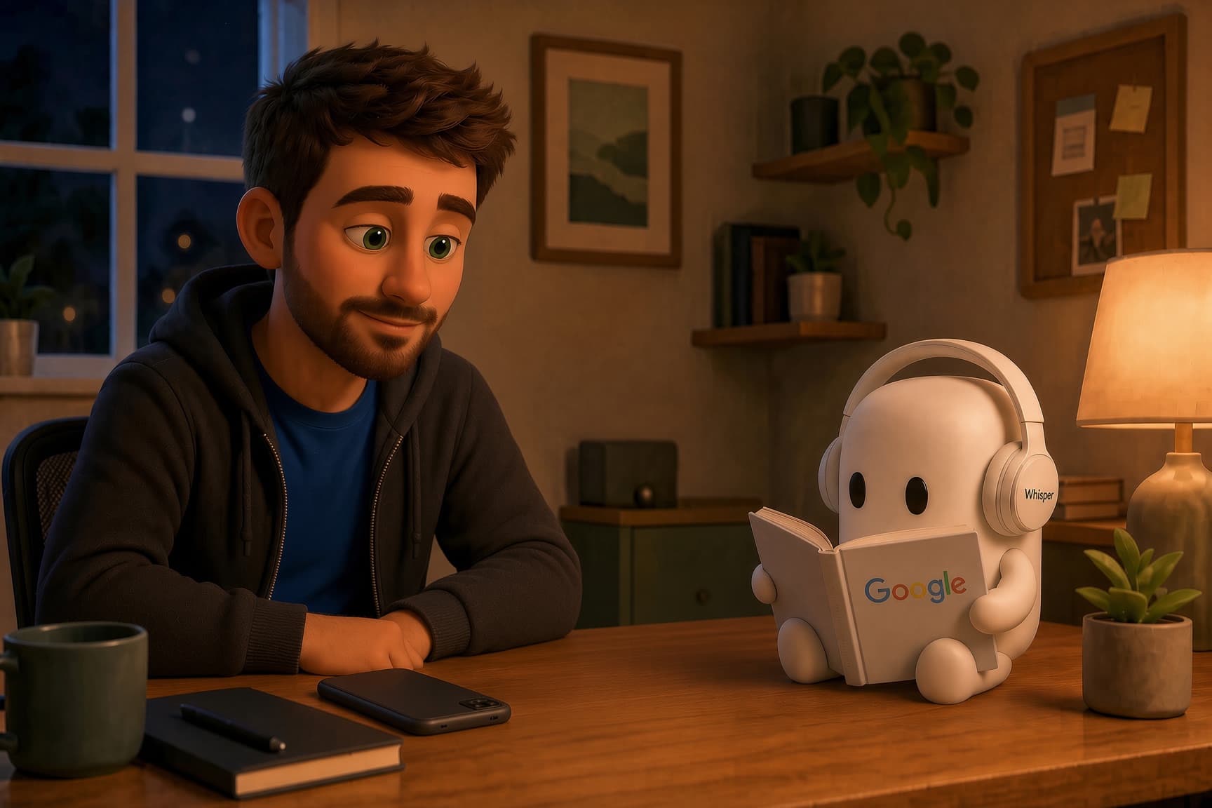 Whisper works. Rivet has ears, and a Google book.